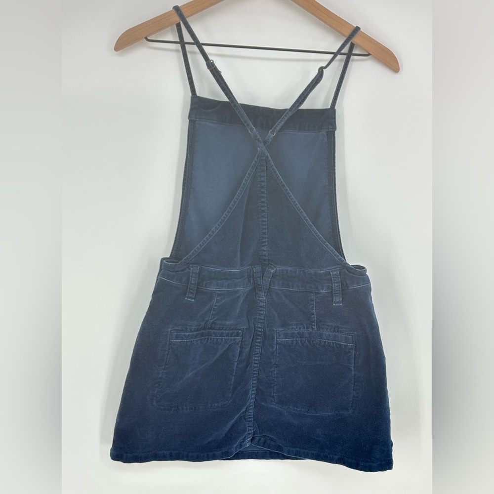 Free People Savannah Overall Mini Dress Navy Blue Velvet Pocket -Size 0 - Picture 4 of 11